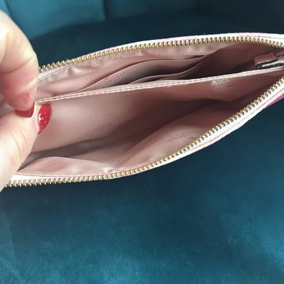 Kate Spade Red and Pink Checkered Wristlet - Picture 4 of 6